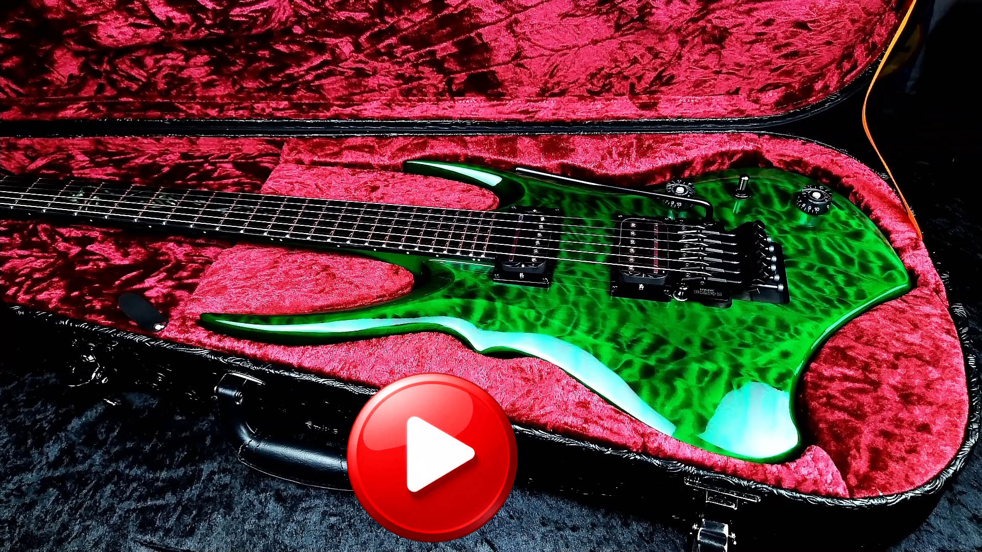 Zerberus Dragon custom electric guitar with quilted maple top video demo