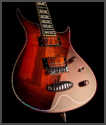 Zerberus Morpheus custom electric guitar Cinnamon Burst angled body view